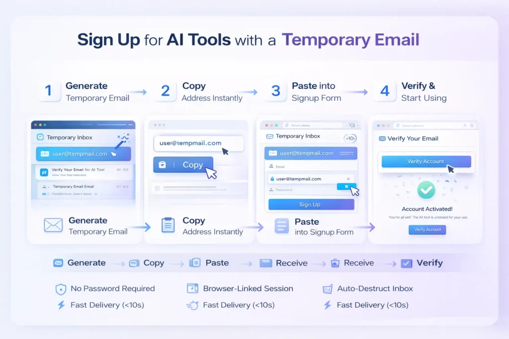 sign up for AI tools with a temporary email