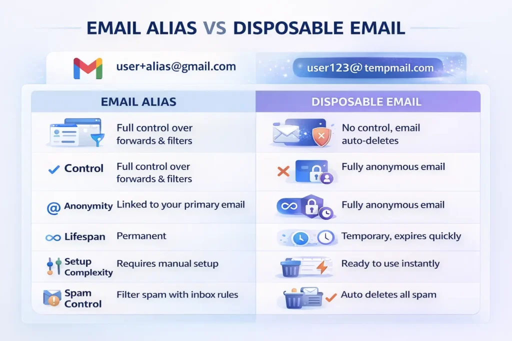 Disposable Email vs Email Alias
