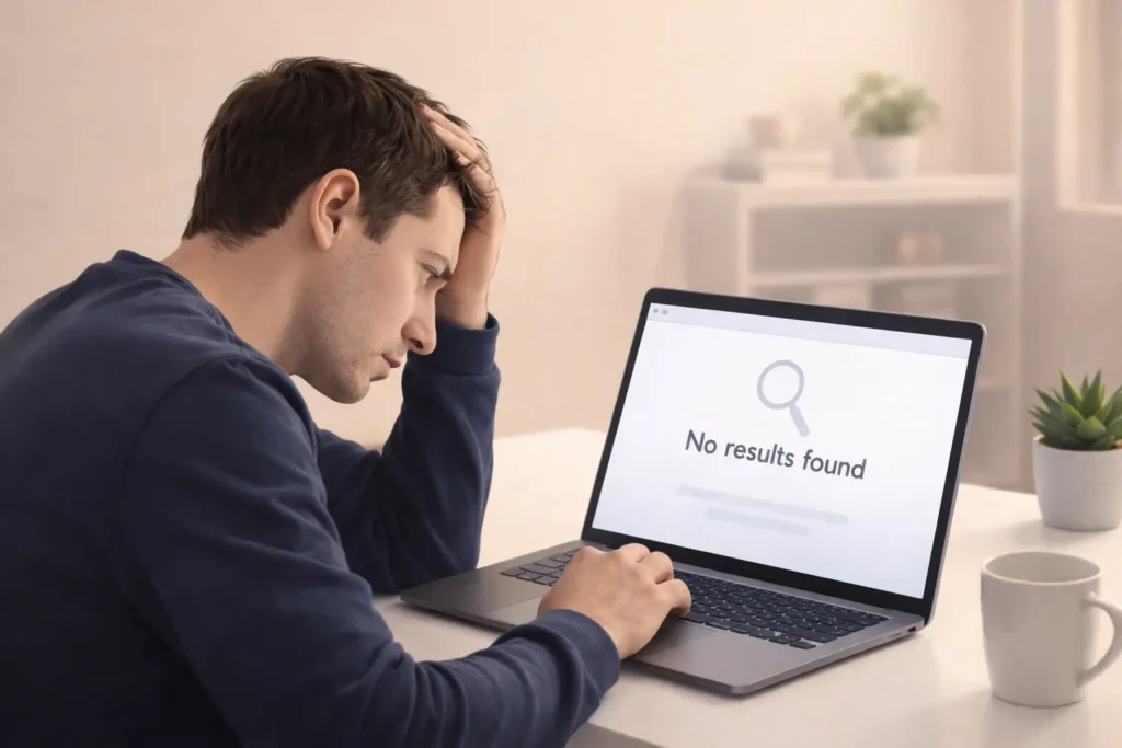 Frustration at a dead-end search