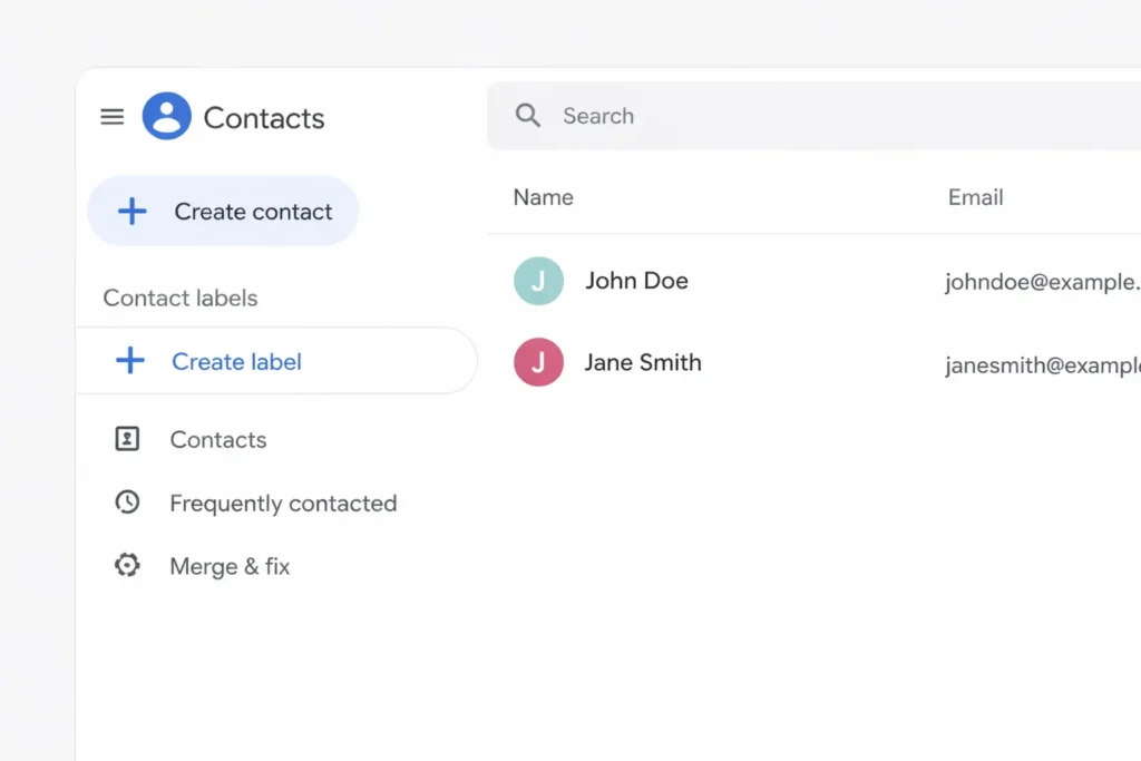 Google Contacts and Create a Label
