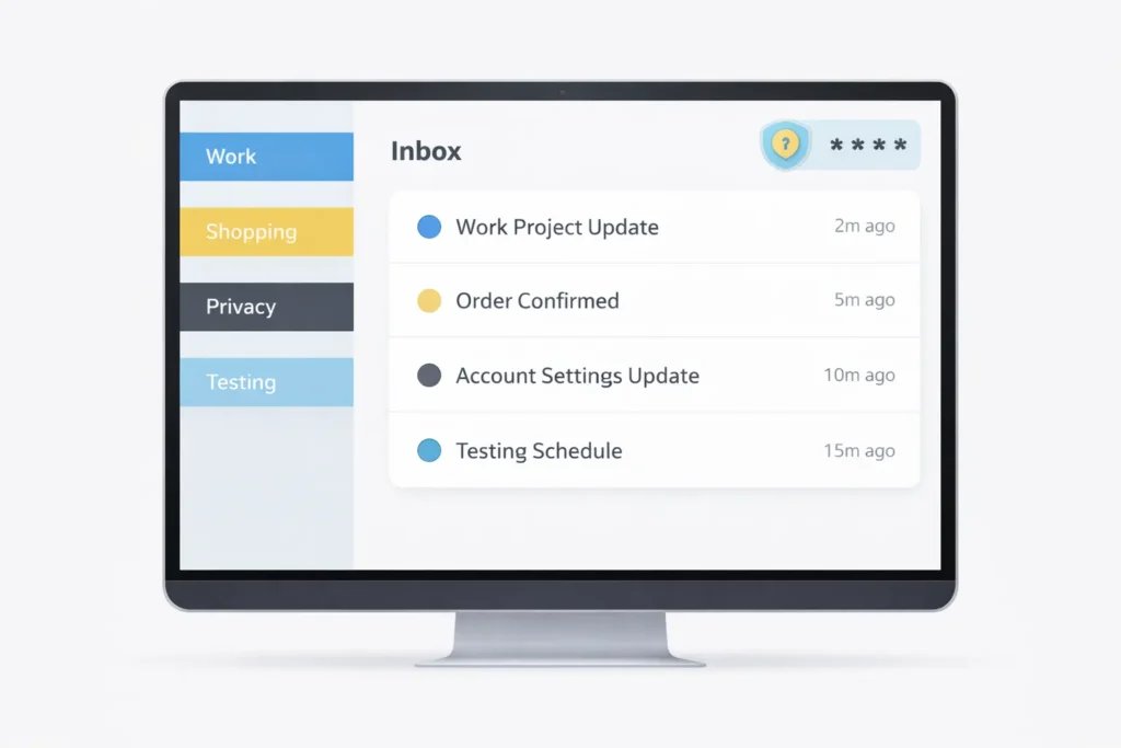 Organized inbox dashboard design