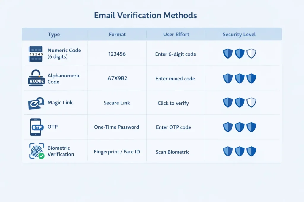 email verification methods