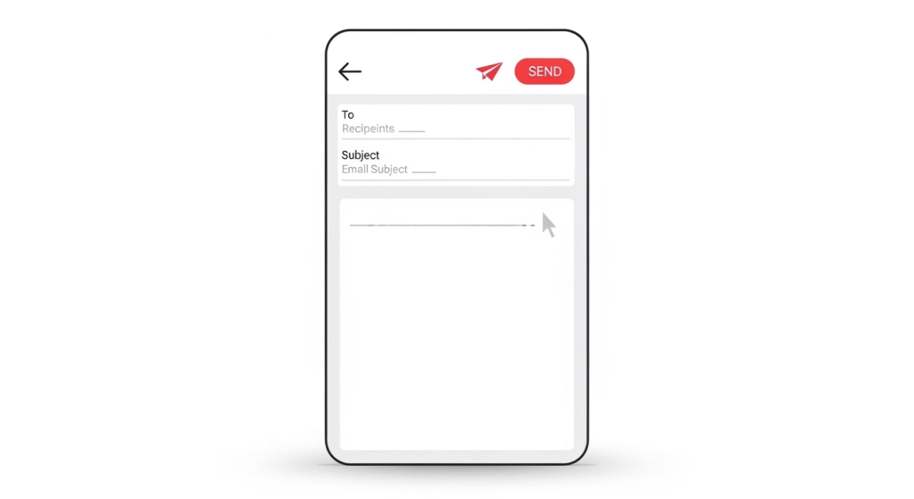 how to send someone an email on a mobile phone step by step