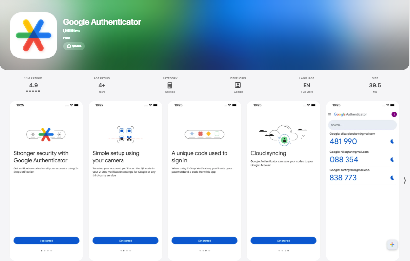 Google Authenticator app 
