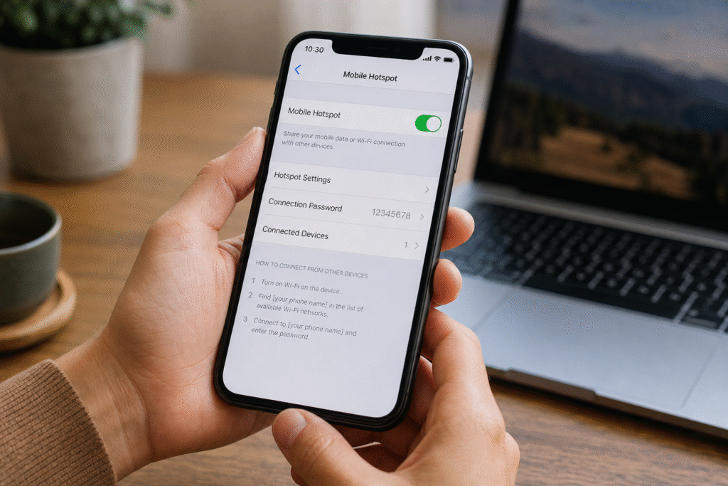 mobile hotspot settings screen to bypass school Wi-Fi block