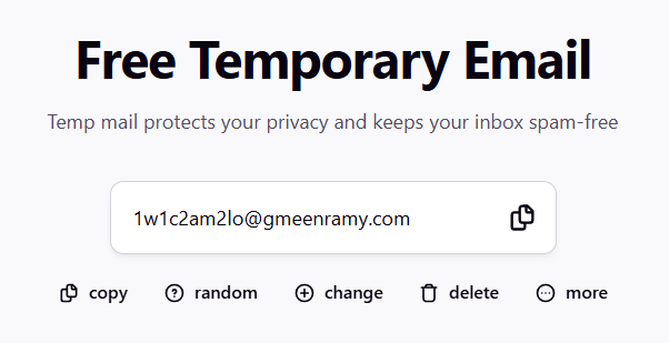 Open a temporary email generator