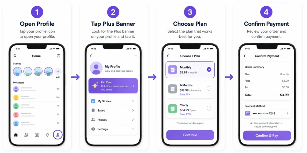 How to subscribe to Snapchat Plus in the app step by step