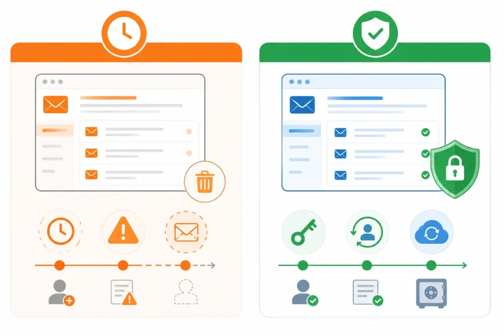 Comparison between temp mail and email alias for Facebook account access