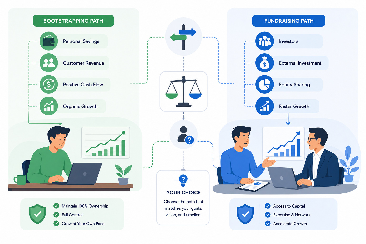 Bootstrapping vs fundraising comparison for startups