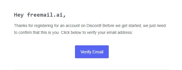 Steps to verify a Discord account using a temporary email