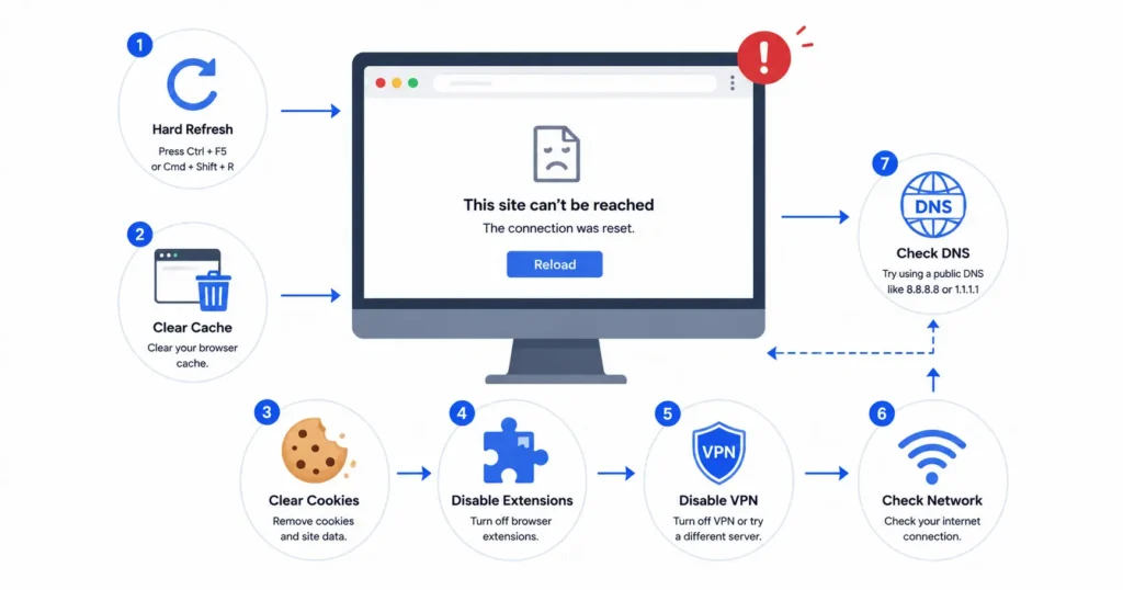 YOPmail not loading troubleshooting with browser DNS VPN and network checks