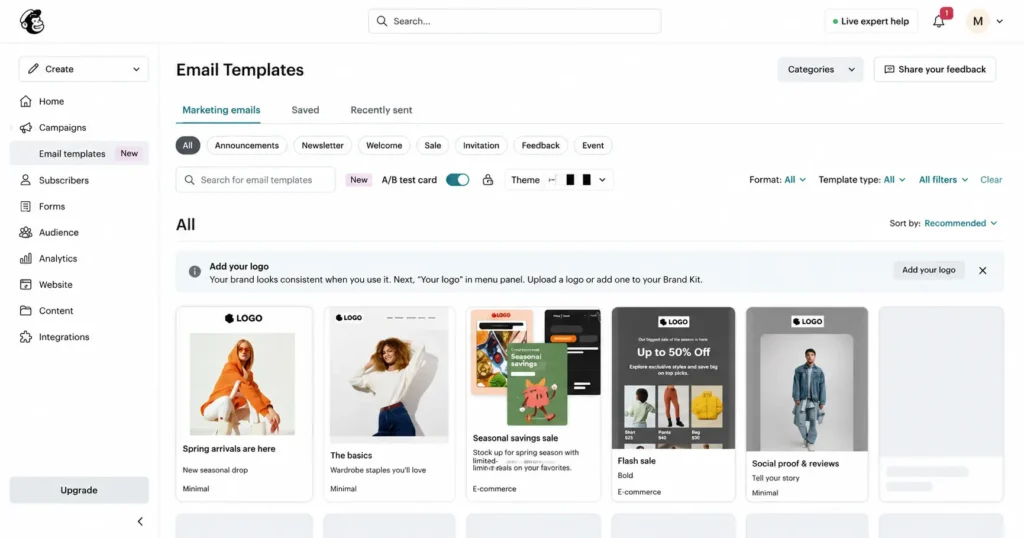 Mailchimp email marketing platform for small business